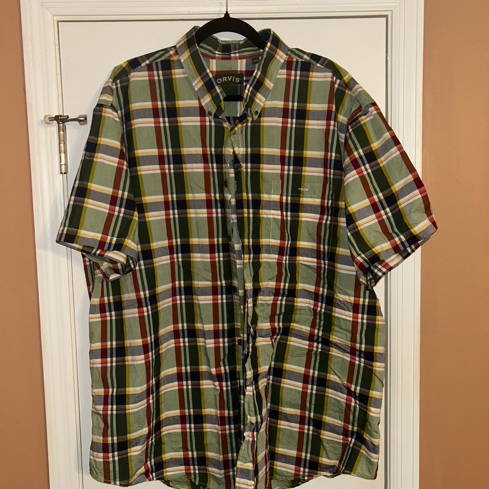 Orvis Men's Multicolor Plaid Short Sleeve Shirt